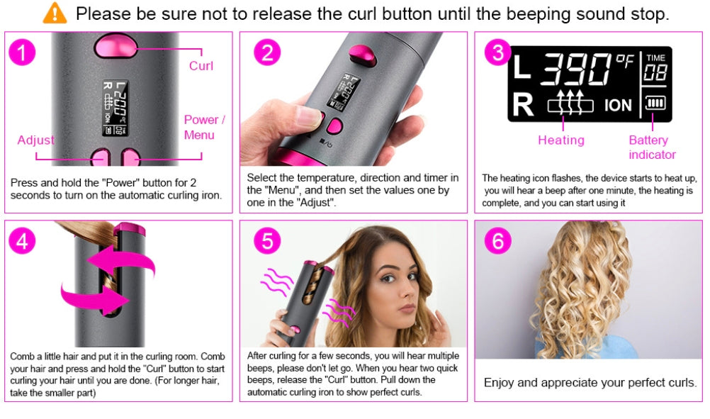 Cordless Automatic Hair Curler