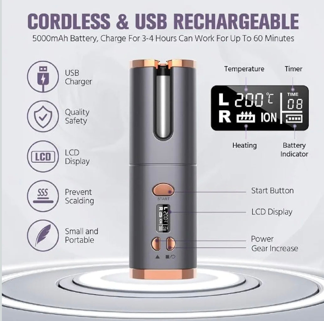Cordless Automatic Hair Curler