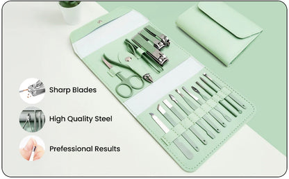Manicure and Pedicure Tool Kit for Women and Men (16 Pcs)
