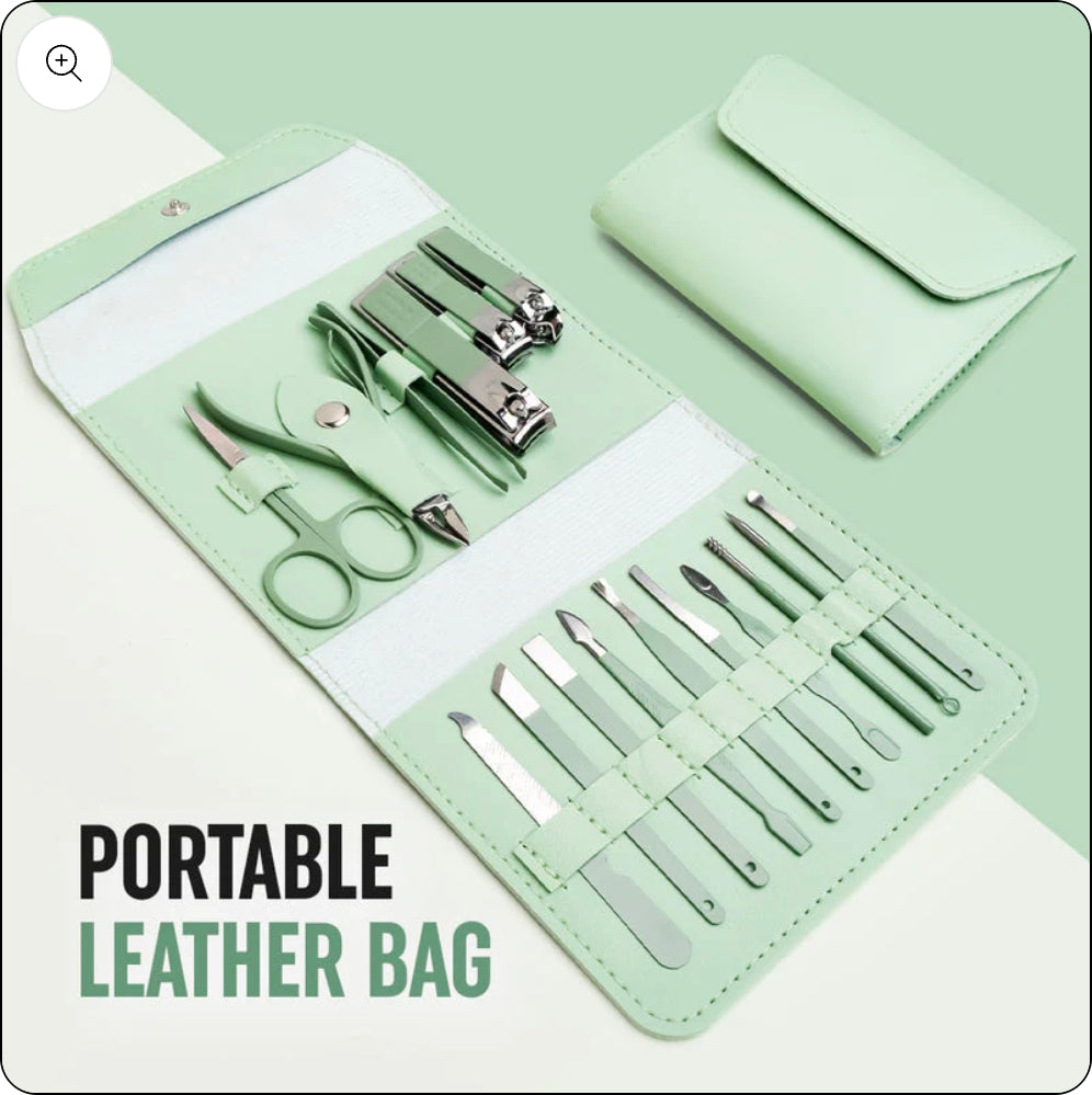 Manicure and Pedicure Tool Kit for Women and Men (16 Pcs)