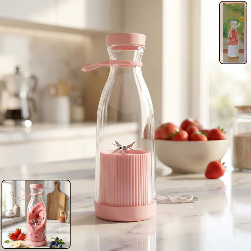 Blender Portable Juicer For Smoothie Juice Vegetable Shakes With 4 Blades Wireless Charging Mini Personal Size Mixer Bottle Grinder