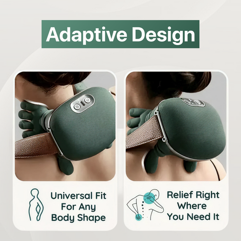 Bionic Heated Massager,Wireless Portable 4D Shiatsu Neck & Back Massager with Heat Therapy