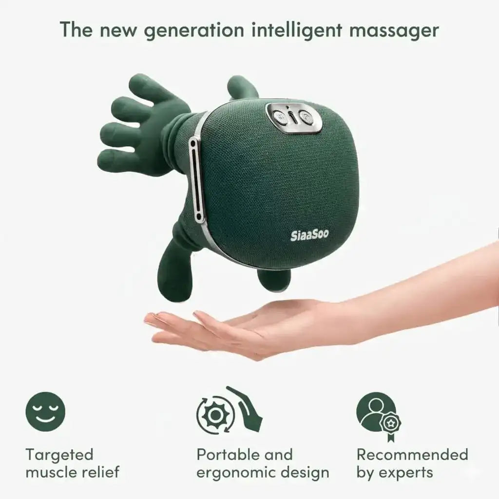 Bionic Heated Massager,Wireless Portable 4D Shiatsu Neck & Back Massager with Heat Therapy