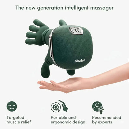 Bionic Heated Massager,Wireless Portable 4D Shiatsu Neck & Back Massager with Heat Therapy
